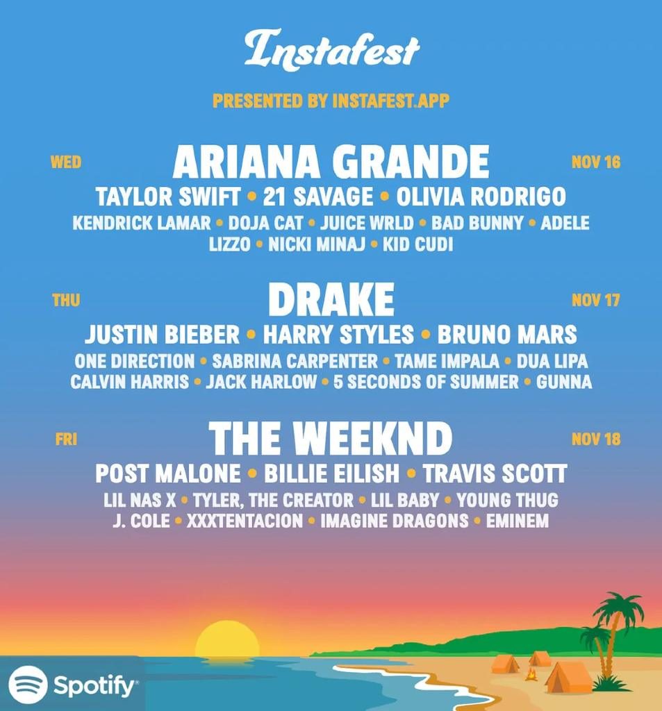 Crea el lineup ideal de tu propio festival con Instafest App y Spotify 0