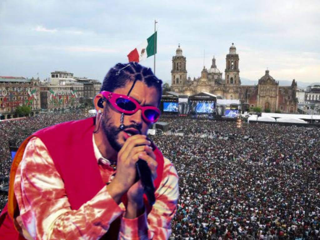 Confirman concierto de Bad Bunny en el Zócalo, le pondrán una tirolesa