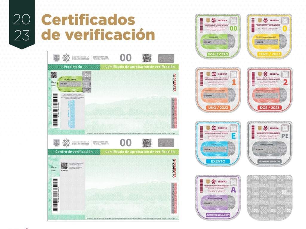 Certificados de verificación vehicular 2023