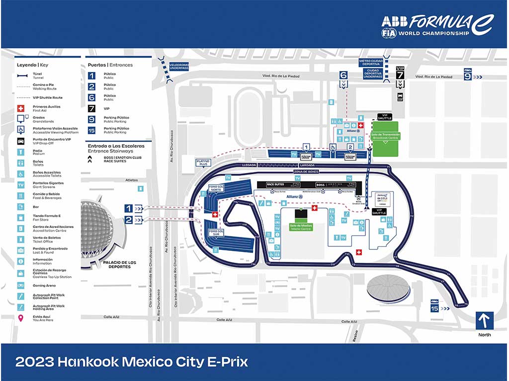 Mapa del Autódromo Hermanos Rodríguez Hankook Mexico City 2023