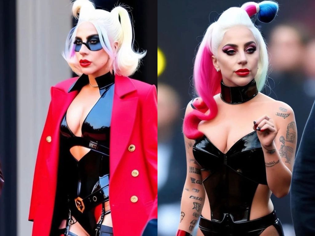 Fotos generadas por IA de Lady Gaga como Harley Quinn