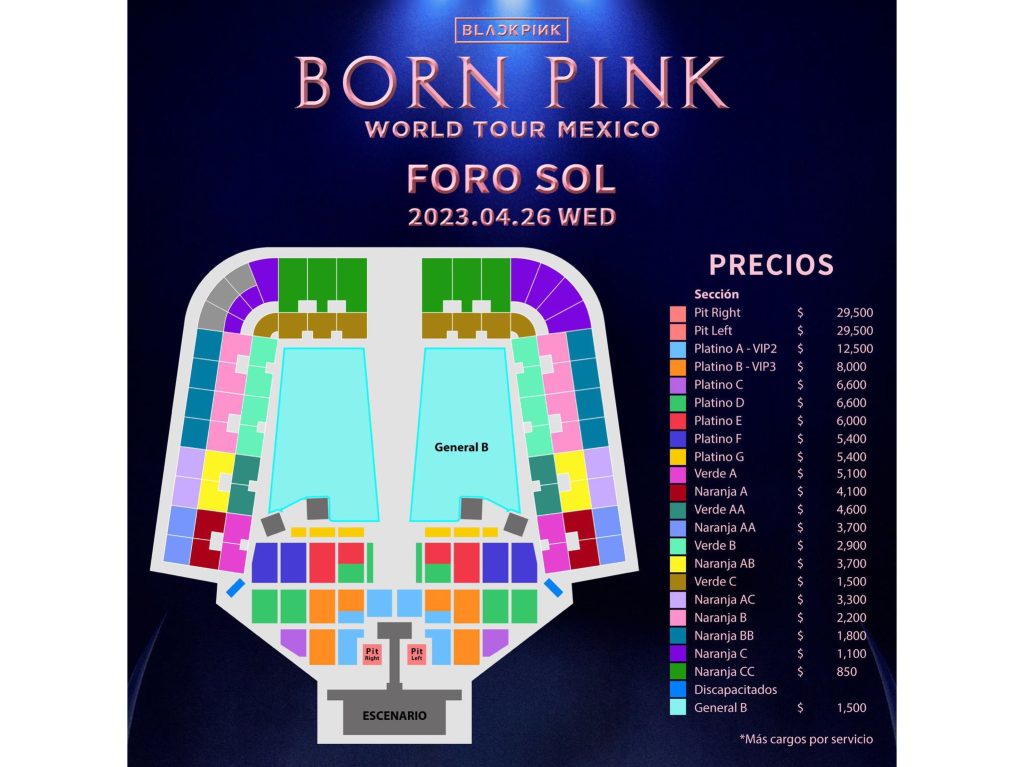 mapa-precios-foro-sol-blackpink-mexico