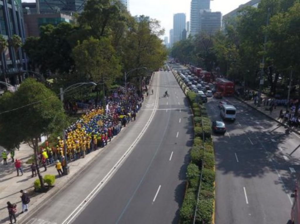 Toma aérea de simulacro CDMX 