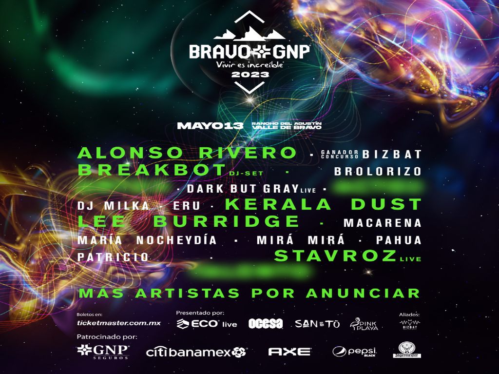 Line Up del festival Bravo GNP 2023