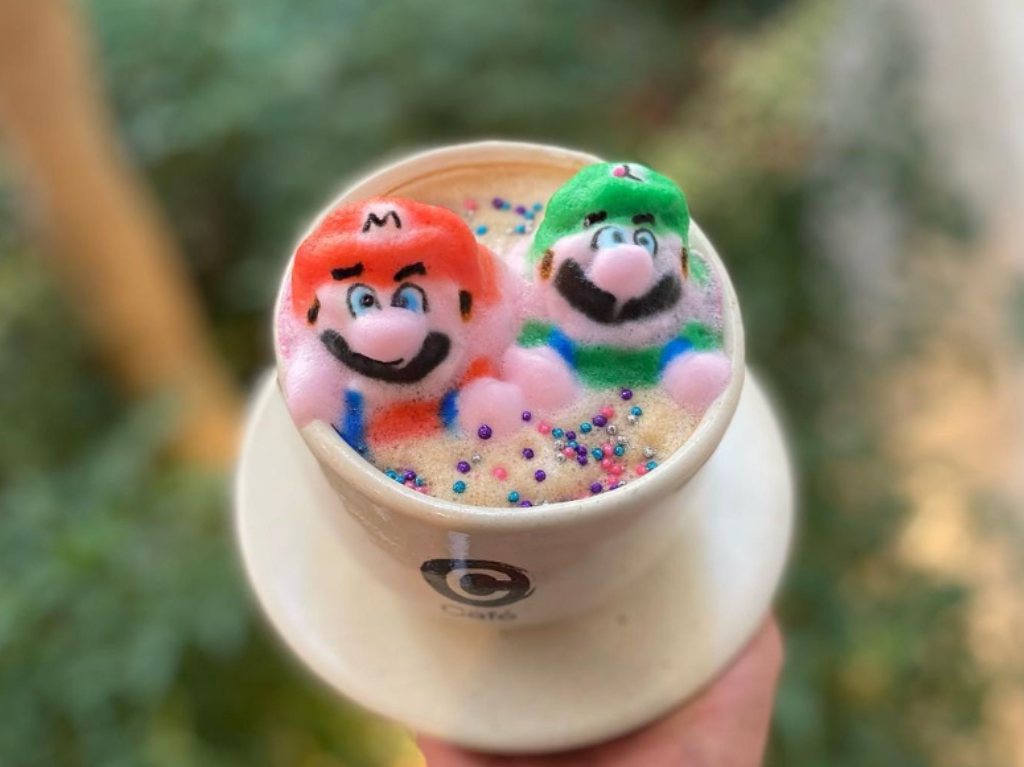 latte 3D de Mario Bros en CDMX-Café C