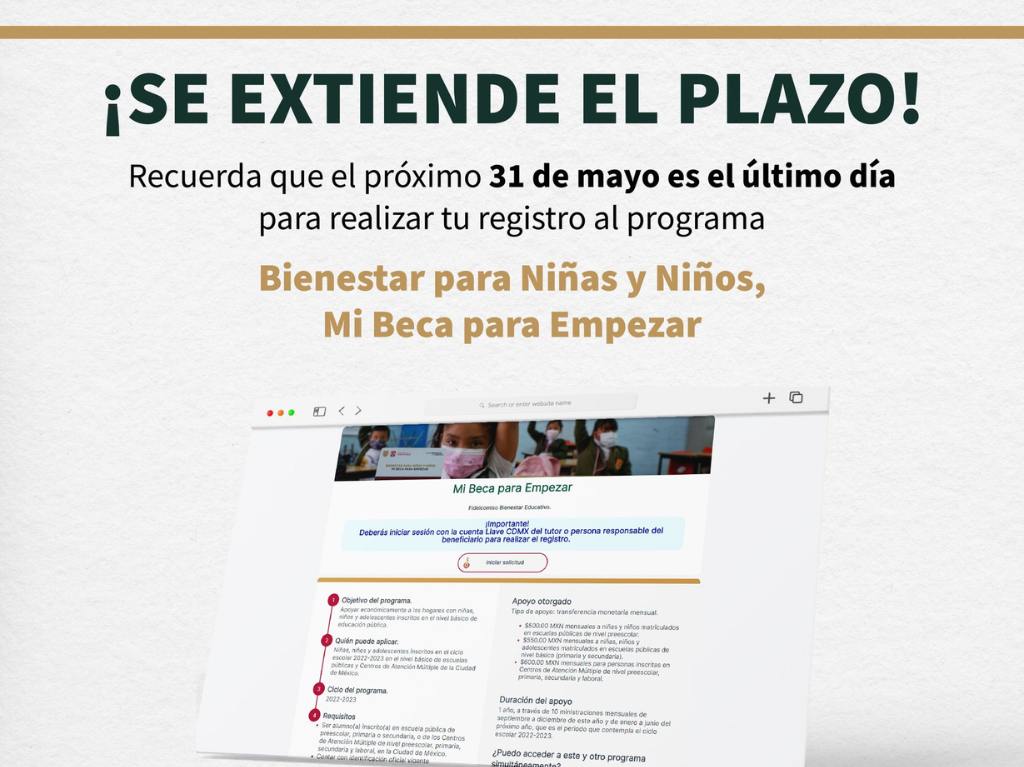 Mi Beca Para Empezar 2023 extiende registro