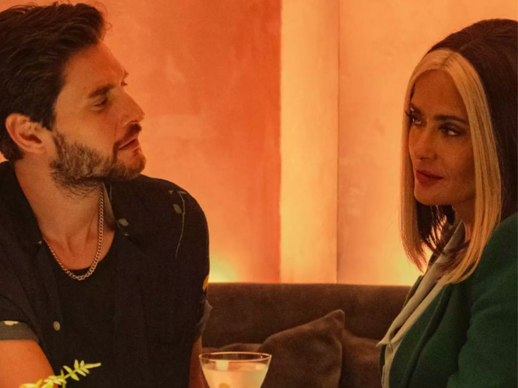 Ben Barnes y Salma Hayek en Black Mirror