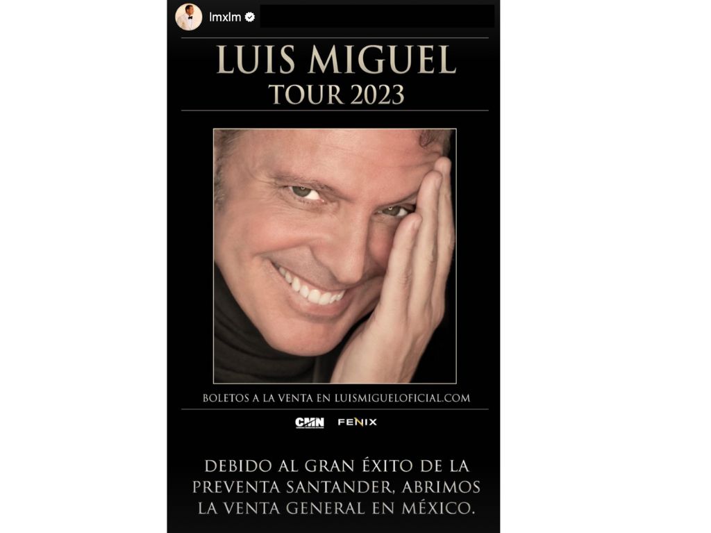 Venta general Luis Miguel tour 2023