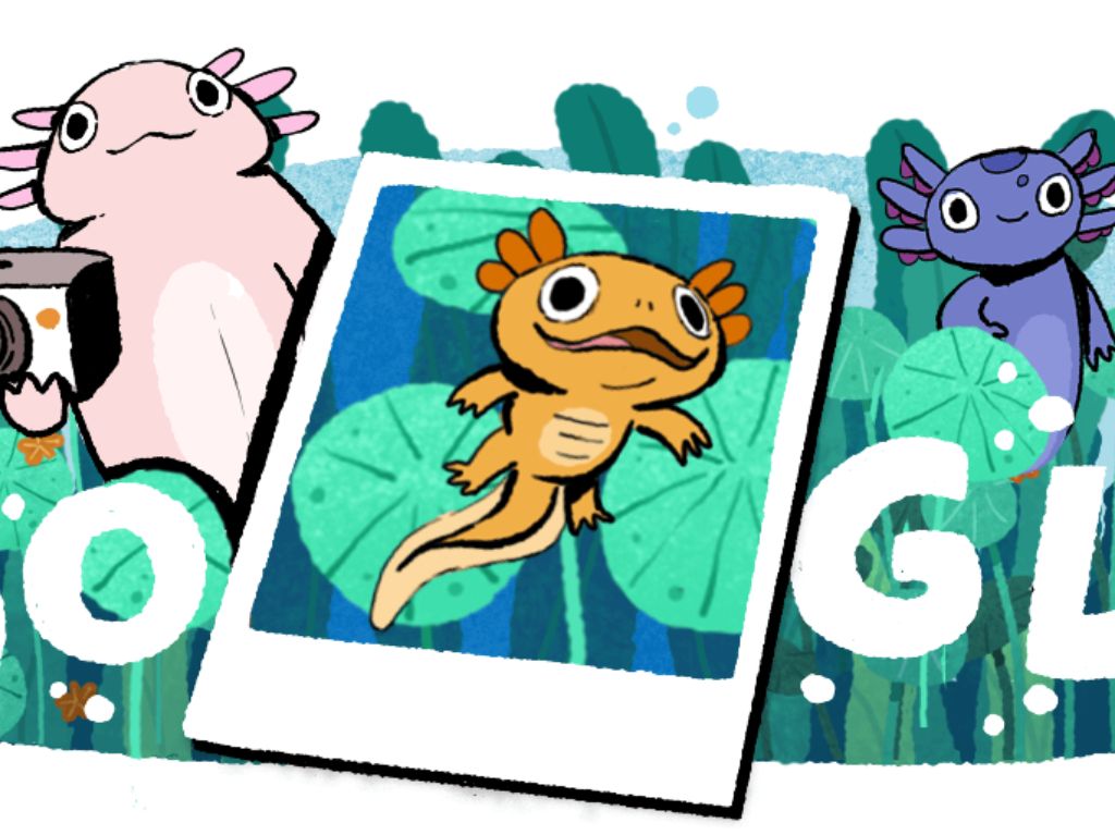 Nuevo doodle de Google celebra el lago de Xochimilco ¡es de ajolotes!