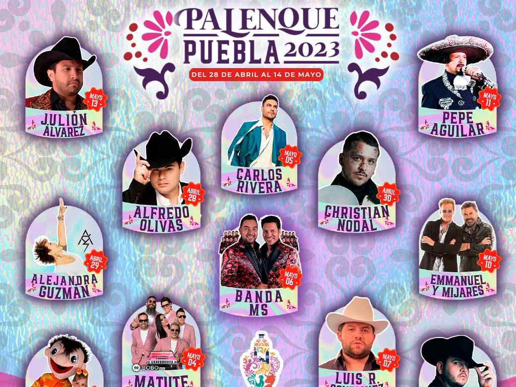 Cartel oficial de Palenque Puebla en marco de la Feria de Puebla 2023