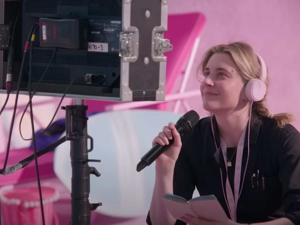 Greta Gerwig en el set de Barbie