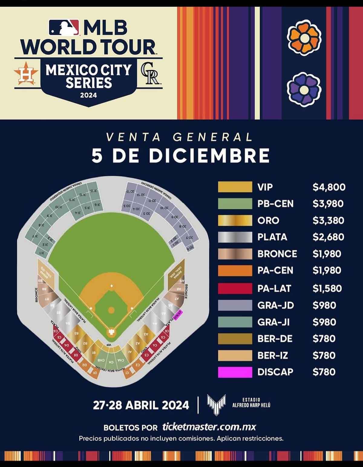 Las Ligas Mayores regresan a CDMX en 2024: Astros vs Rockies 0