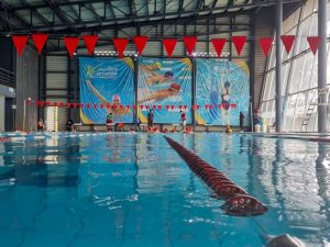 Clases de natación en la alberca semiolímpica en el Deportivo Oceanía