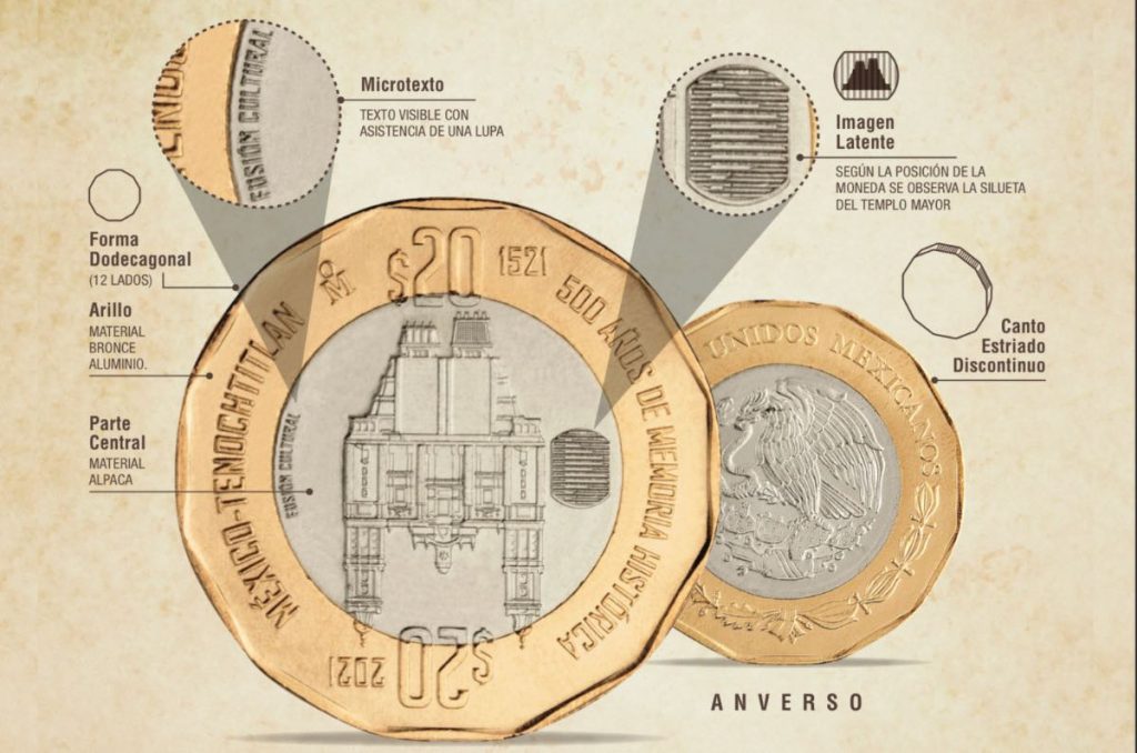 características moneda conmemorativa tenochtitlán