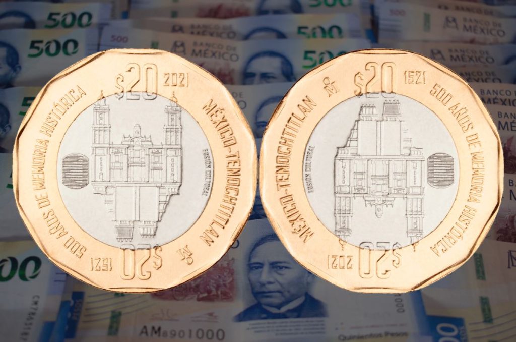 moneda conmemorativa 500 años tenochtitlán