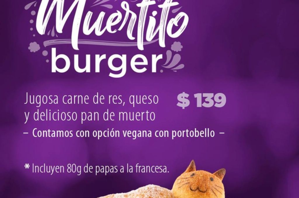¿Ya conoces Muertito Burger? La hamburguesa con pan de muerto
