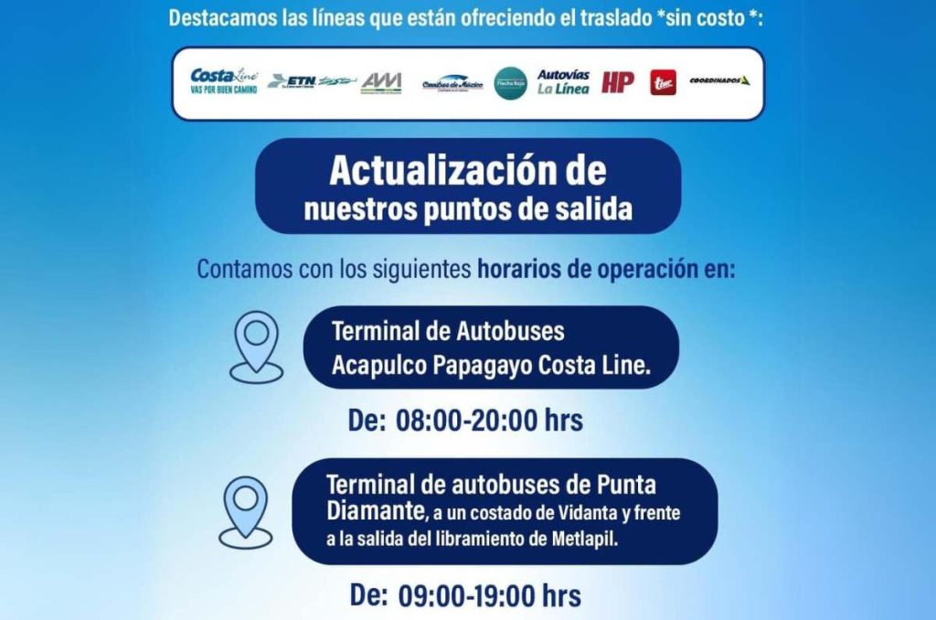 autobuses gratis acapulco a cdmx