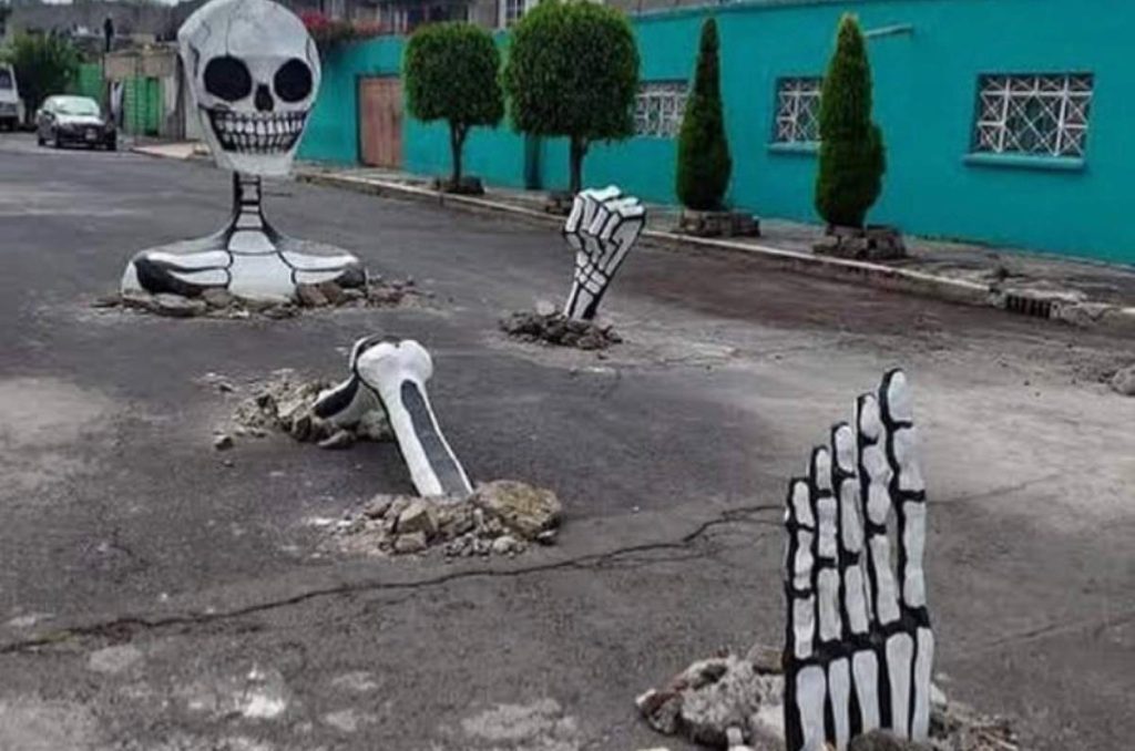 exposición calaveras gigantes en tláhuac