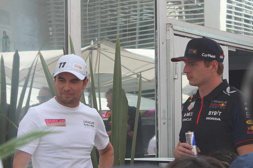 Max Verstappen y Checo Pérez en. el Gran Premio de la Ciudad de México