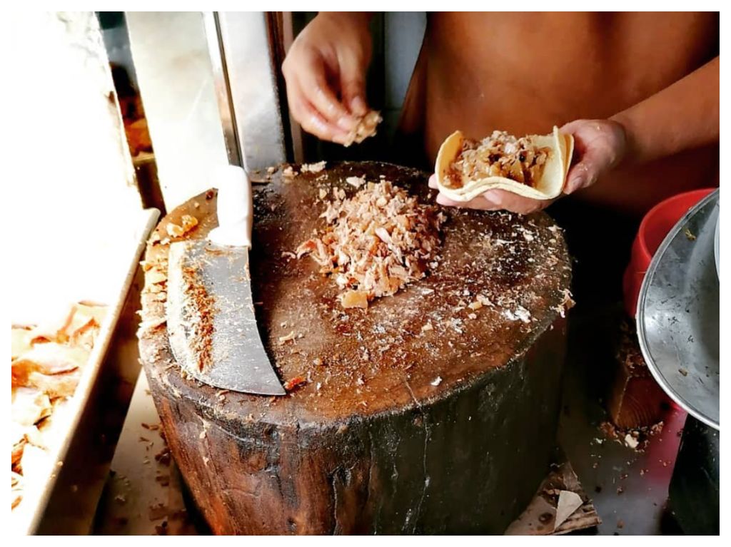 Taco de carnitas en el Rincón Tarasco