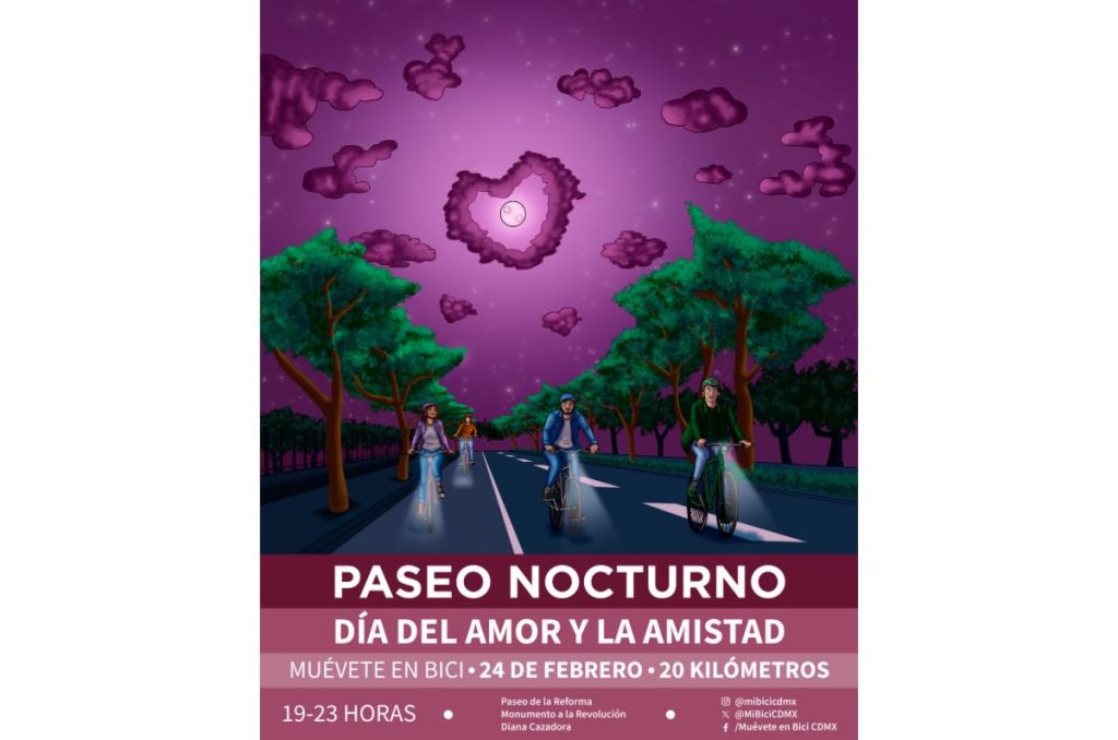 paseo nocturno en bici San Valentín 2024