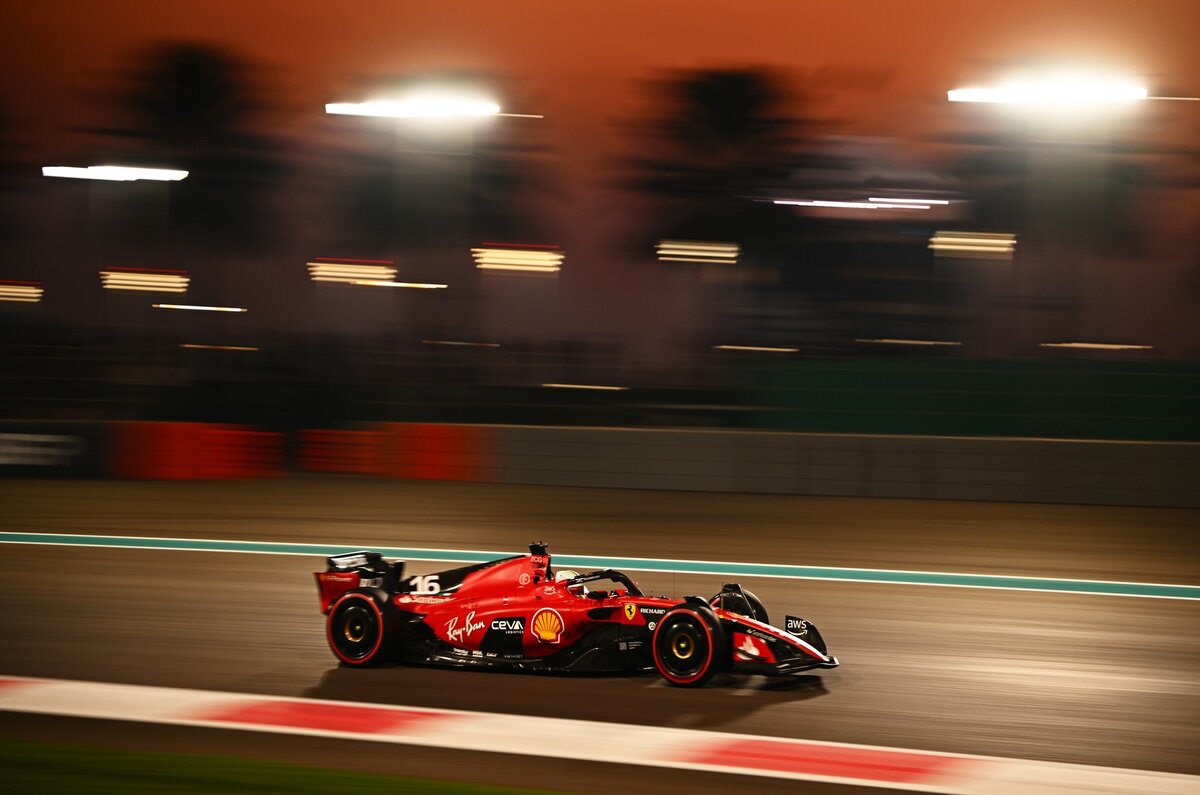 ABU DHABI, UNITED ARAB EMIRATES - NOVEMBER 24: Charles Leclerc of Monaco driving the (16) Ferrari SF-23 on track during practice ahead of the F1 Grand Prix of Abu Dhabi at Yas Marina Circuit on November 24, 2023 in Abu Dhabi, United Arab Emirates. (Photo by Clive Mason - Formula 1/Formula 1 via Getty Images)