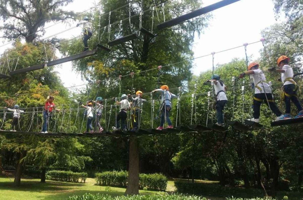 Tirolesa en el Jardín de los Espejos Chapultepec