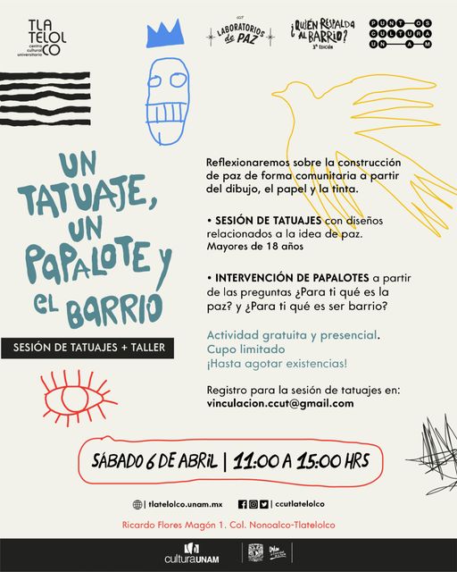 Taller y tatuajes gratis por la paz en CCU Tlatelolco 0