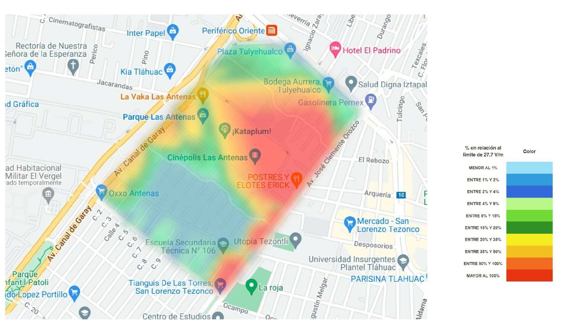 Parque Las Antenas y alrededores