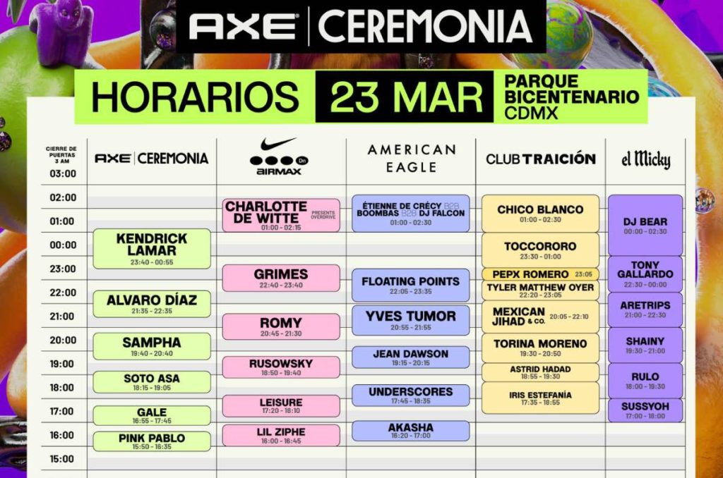 horarios sábado ceremonia 2024