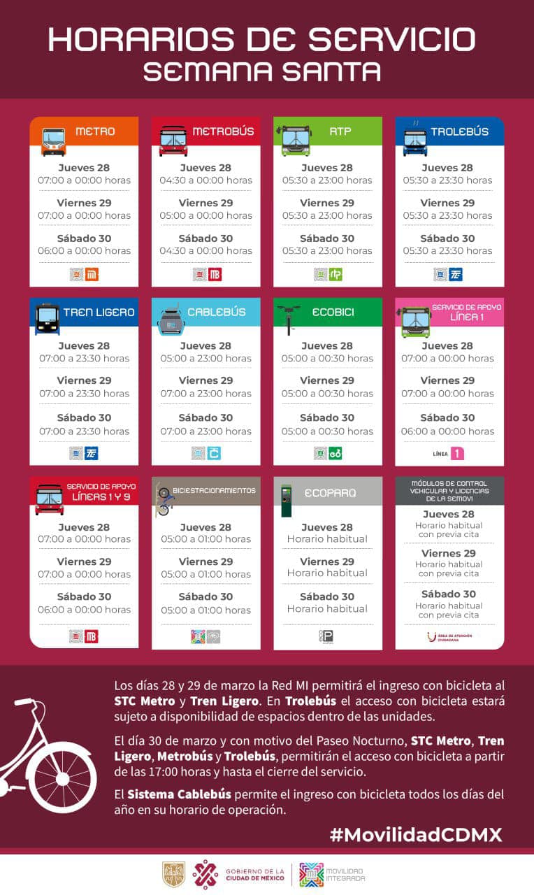 Estos serán los horarios del transporte público de CDMX para Semana Santa 2024 0