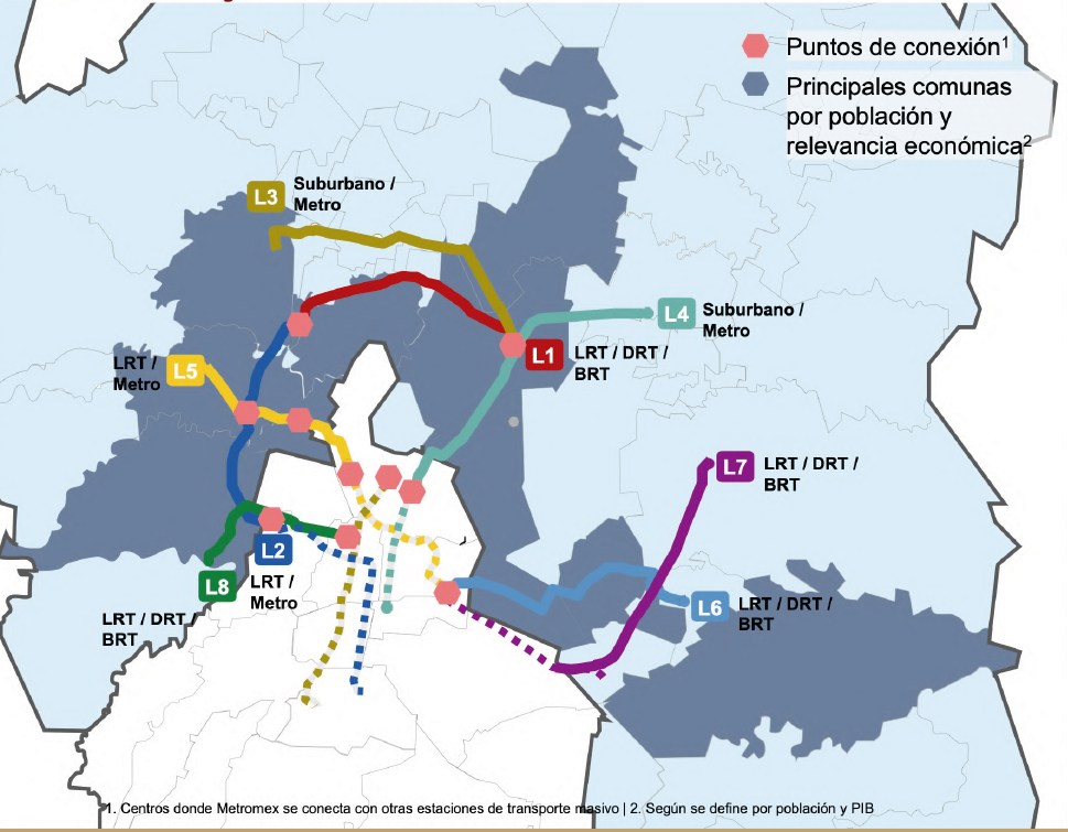 Metromex conectará CDMX y Edomex a través de 8 rutas totales