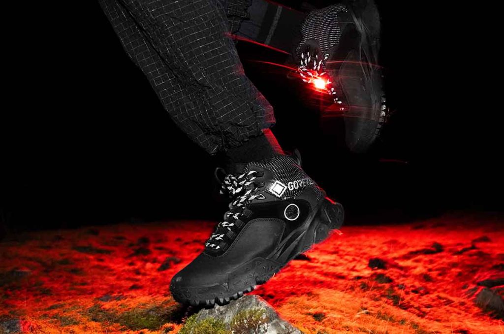 Night Hike de Timberland cuenta detalles reflejantes y equipado con tecnologías innovadoras para mejorar la visibilidad.