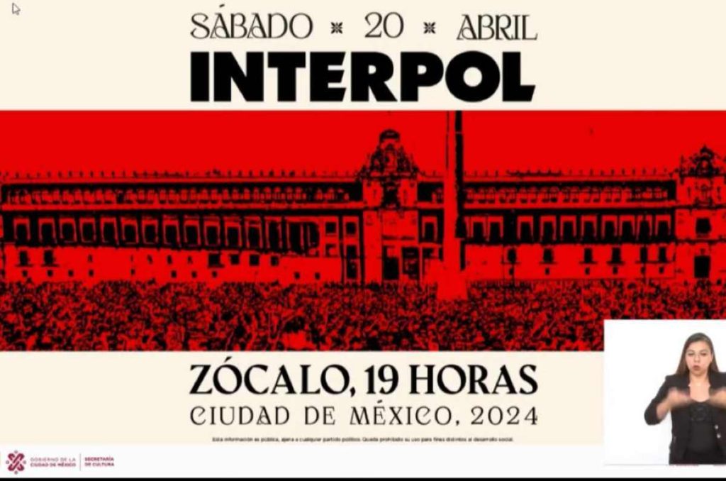 concierto gratis interpol zócalo