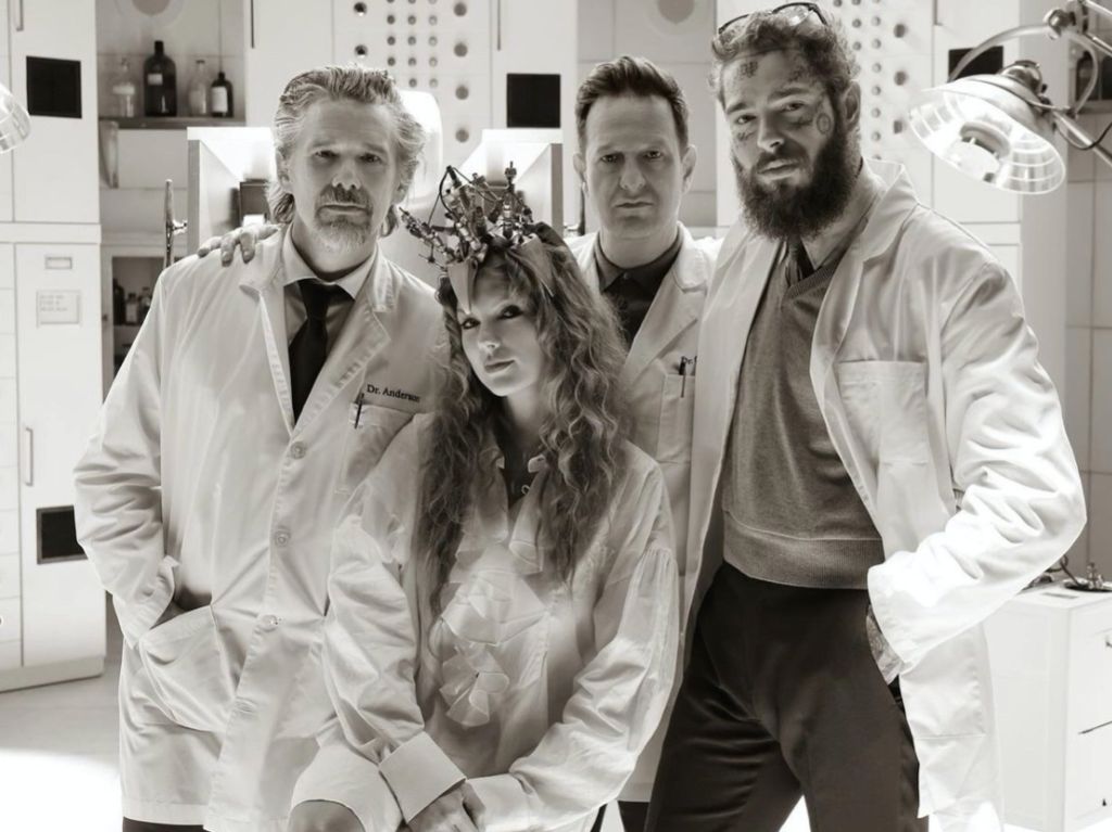 Ethan Hawke, Taylor Swift, Josh Charles y Post Malone ("Fortnight", 2024)