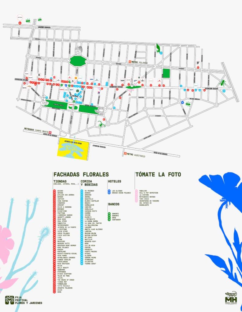 mapa Festival de Flores y Jardines 2024