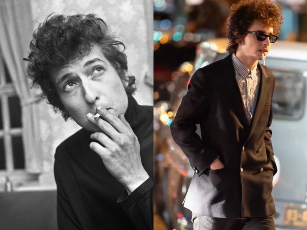 Timothée Chalamet como Bob Dylan