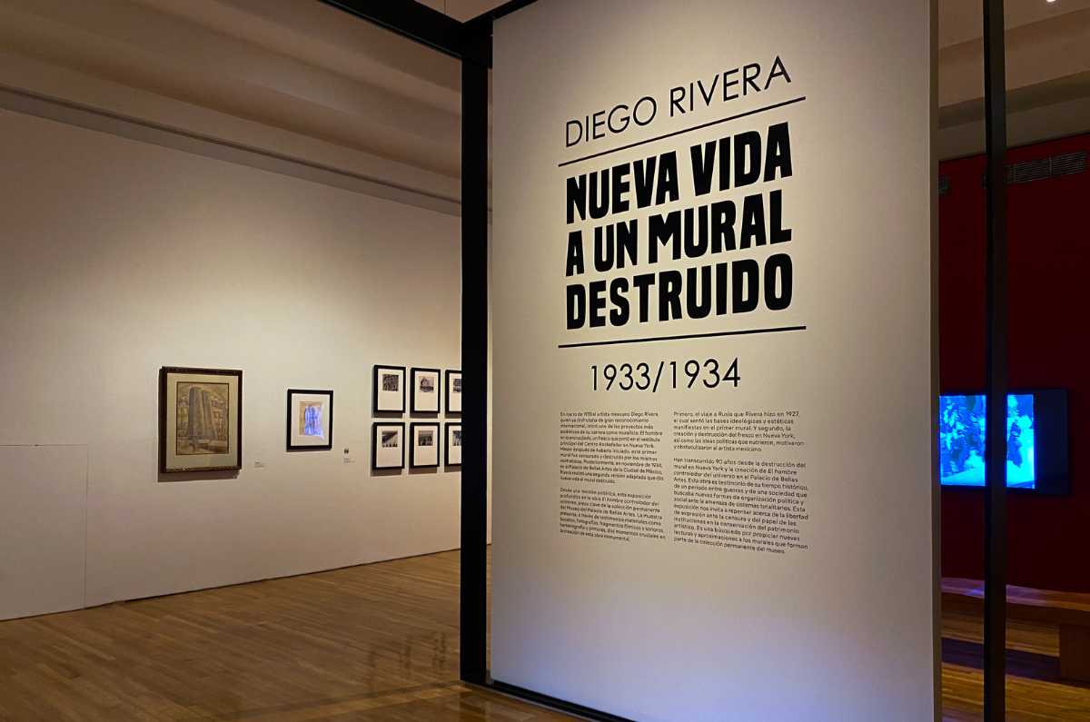 Exposición sobre el mural destruido de Diego Rivera en Bellas Artes
