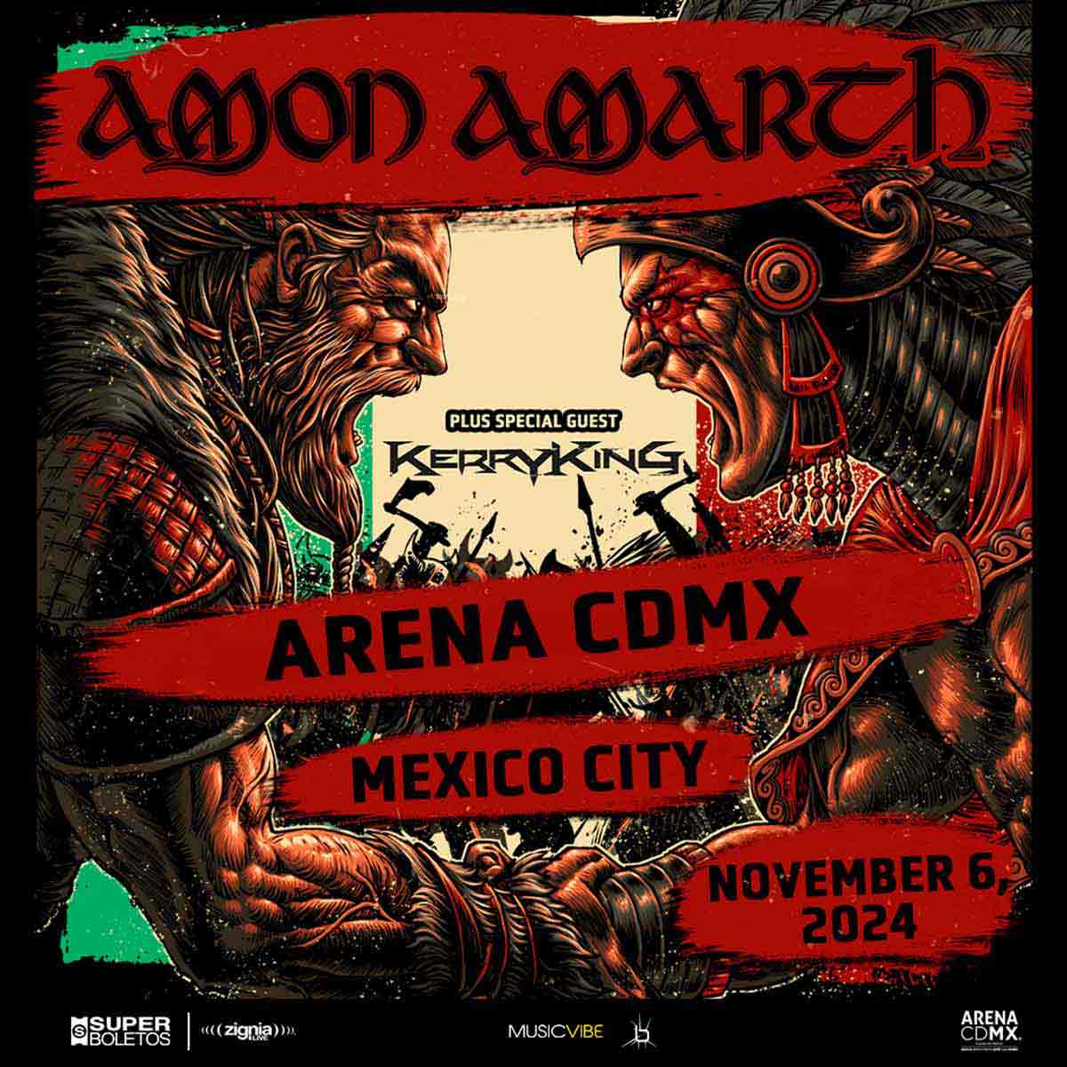 Amon Amarth y Kerry King llegan a la Arena CDMX. Prepárate para vivir una experiencia inolvidable llena de energía, vikingos y thrash metal