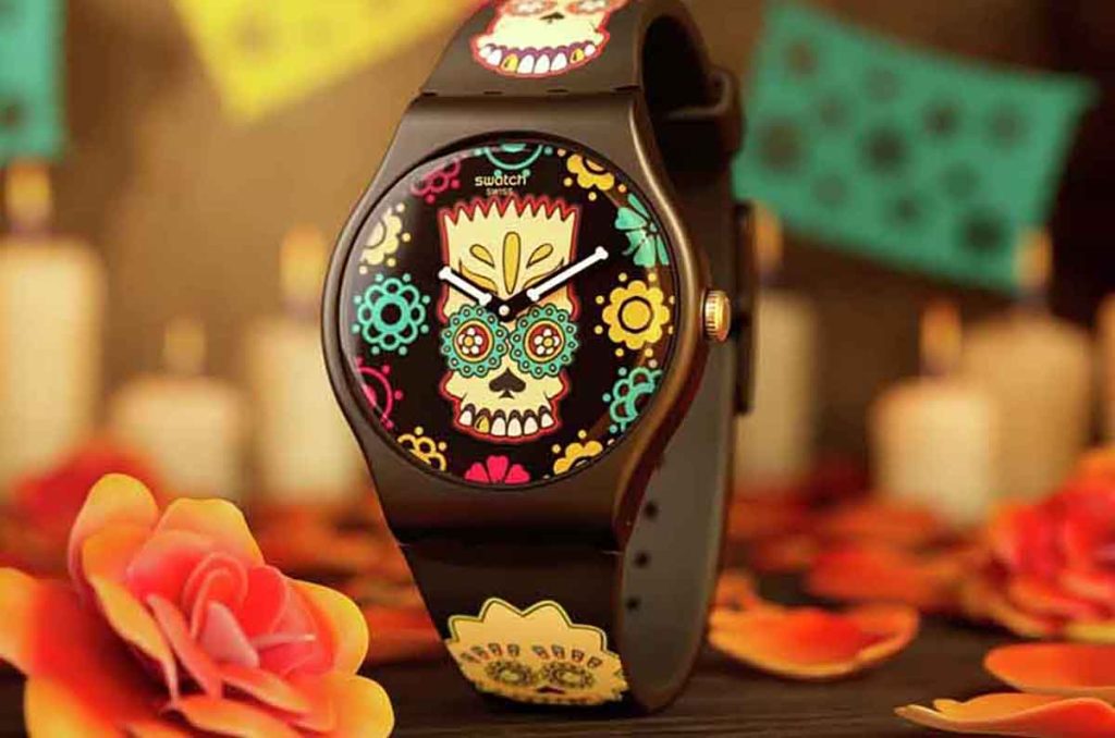 Los Simpson y Swatch celebran Halloween y el Día de los Muertos con un reloj