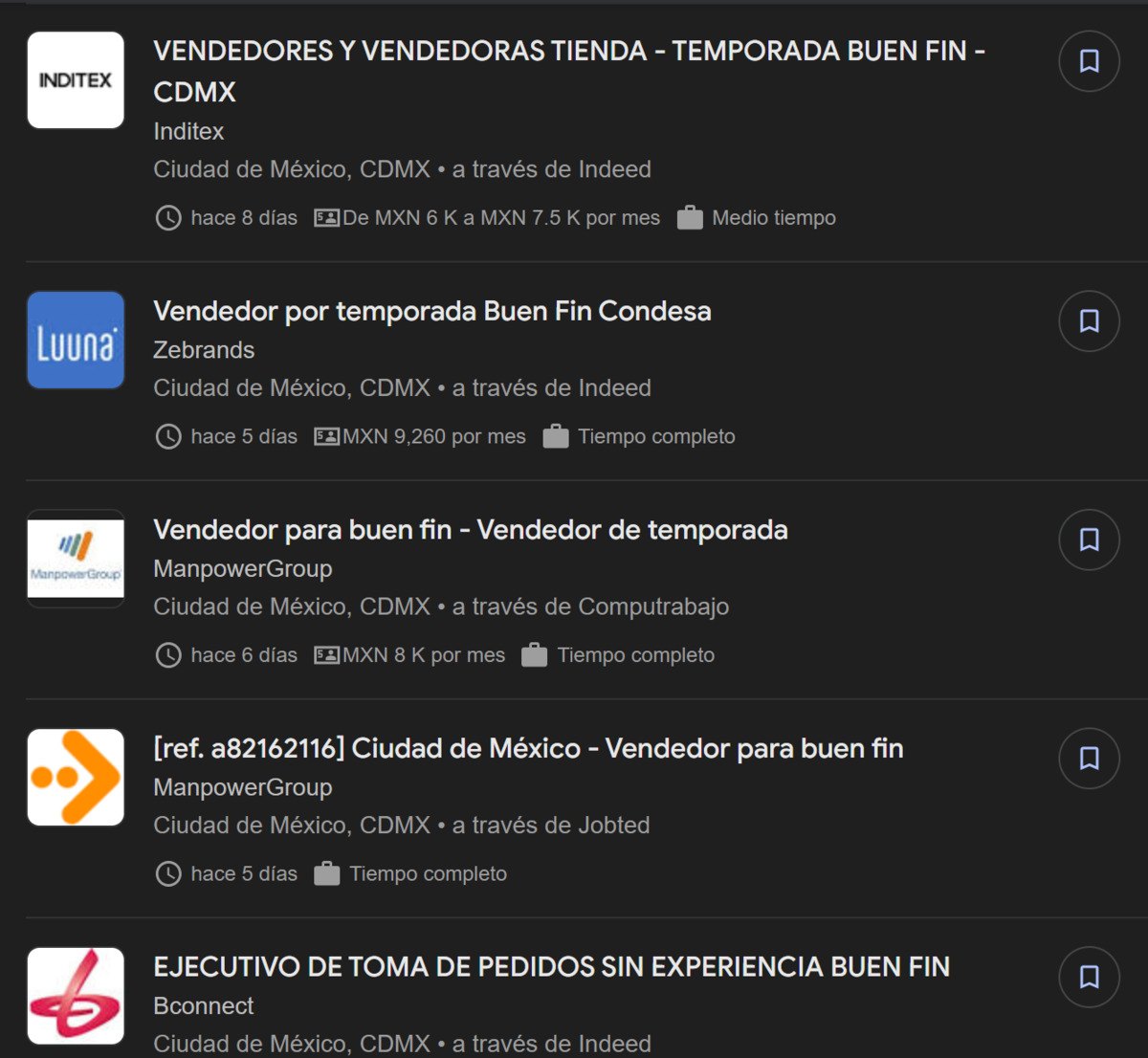 Trabajos temporales por Buen Fin en la CDMX