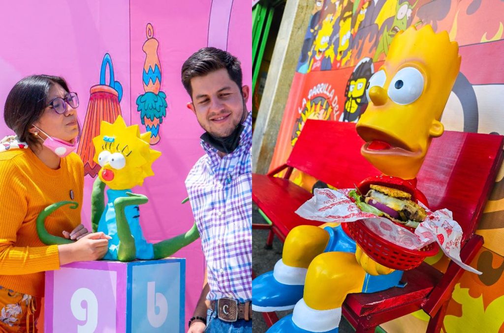 Los Simpsons evento Día de San Valentín Centro Histórico CDMX