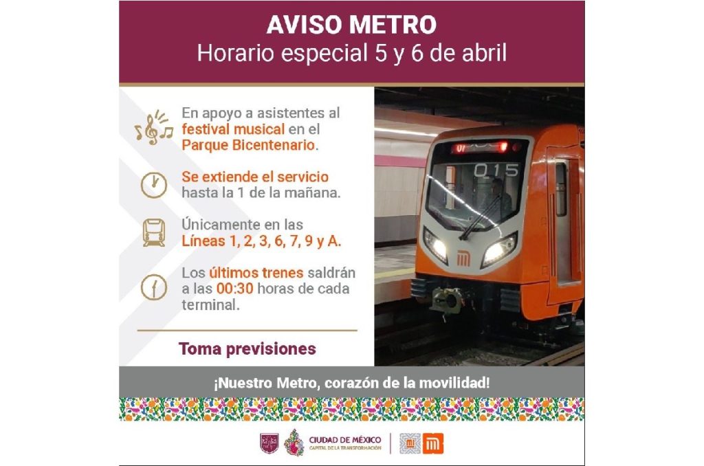 Axe Ceremonia 2025 metro horario