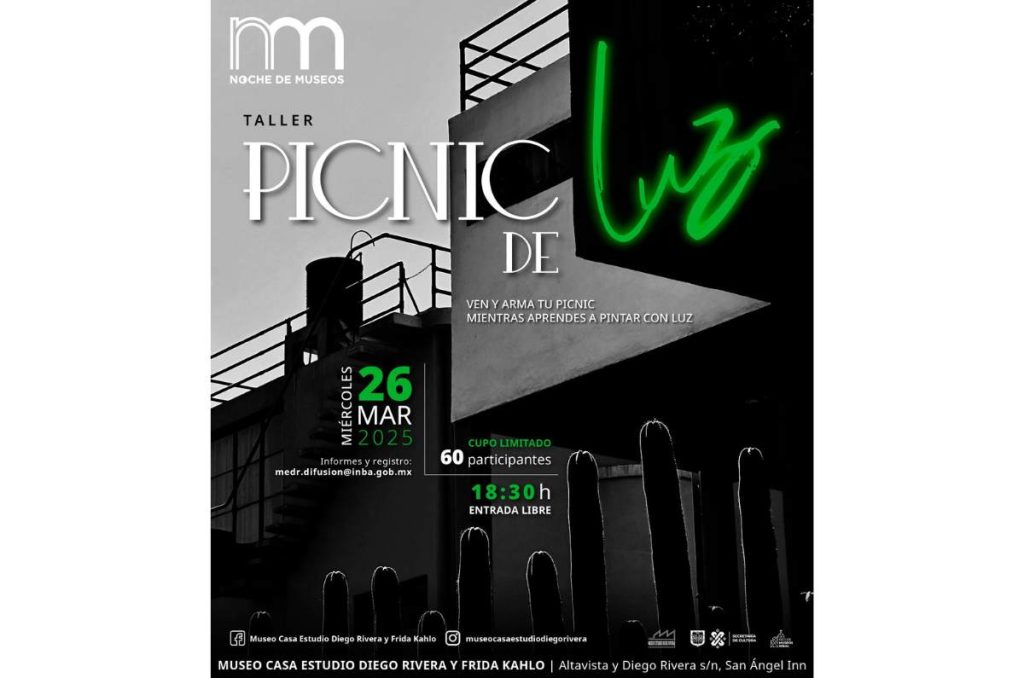 ¿Plan perfecto? Picnic de luz nocturno en la Casa Estudio de Diego y Frida