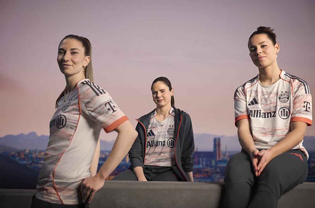 Adidas y FC Bayern München revelan la camiseta de visitante 2025-2026 inspirada en el Allianz Arena y los amaneceres bávaros.