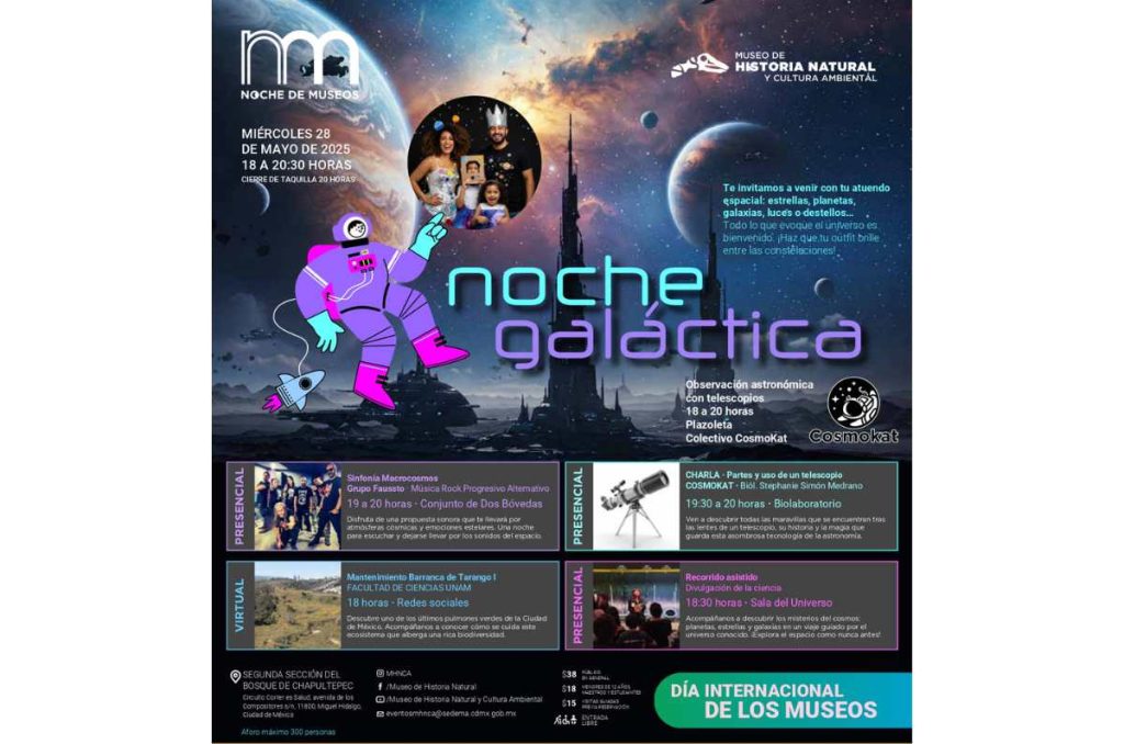 Prepárate para una Noche Galáctica con ciencia, rock y mucho más en MHNCA