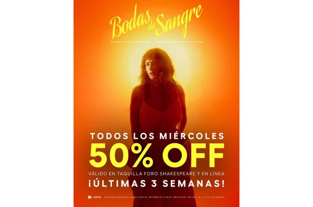 Obra Bodas de Sangre en el Foro Shakespeare CDMX