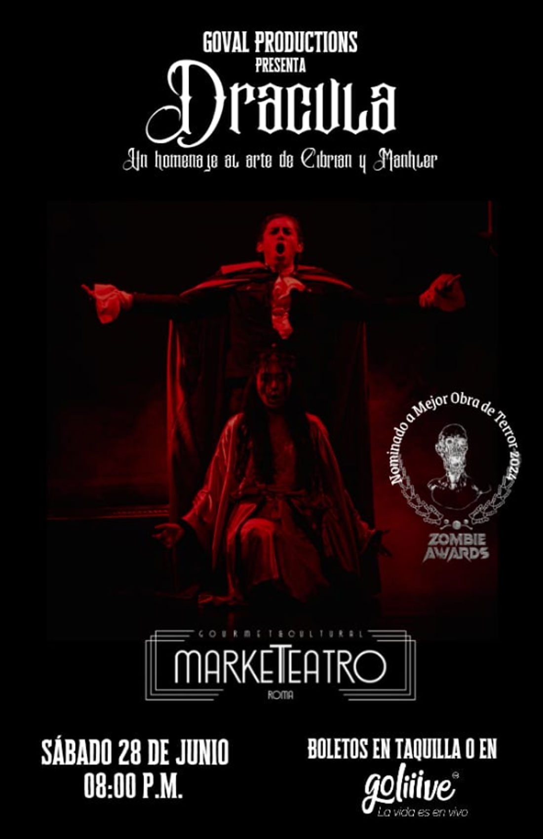 Drácula Un Homenaje al Arte de Cibrian y Mahler: una obra imperdible para amantes del teatro y el terror