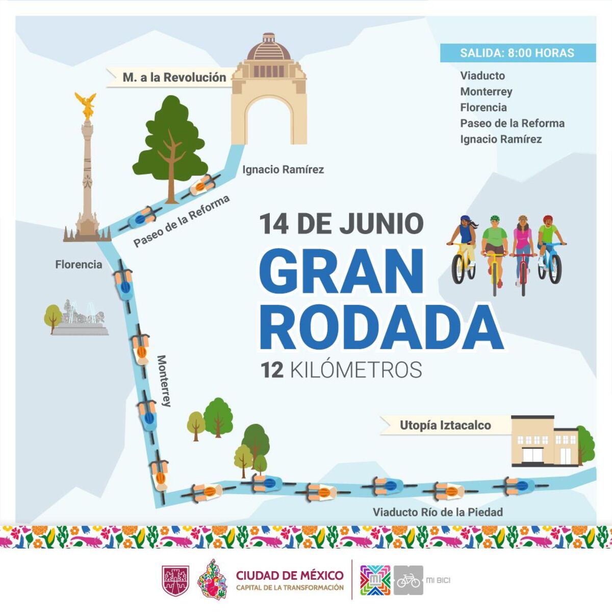 Realizarán gran Rodada en CDMX de Iztacalco a Revolución ¡GRATIS!