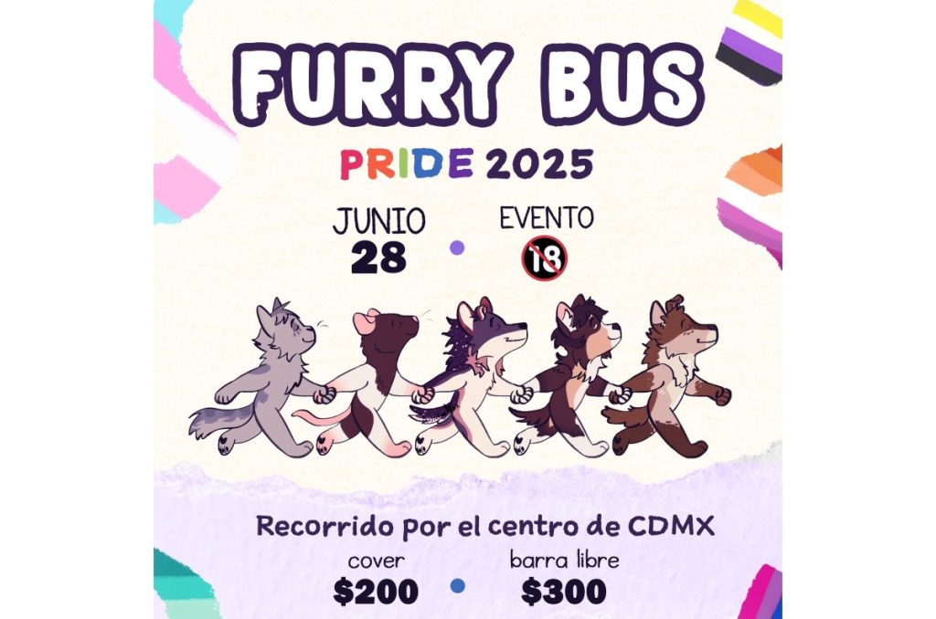 Marcha LGBT 2025 CDMX Fiesta en Autobús Furry
